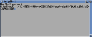 AmigaShell on Kickstart 2.0/Workbench 2.1, showing the default Topaz 8 font.