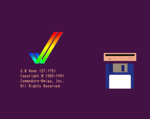 Amiga 500 Plus Kickstart 2.0 (v 37.175) insert disk screen